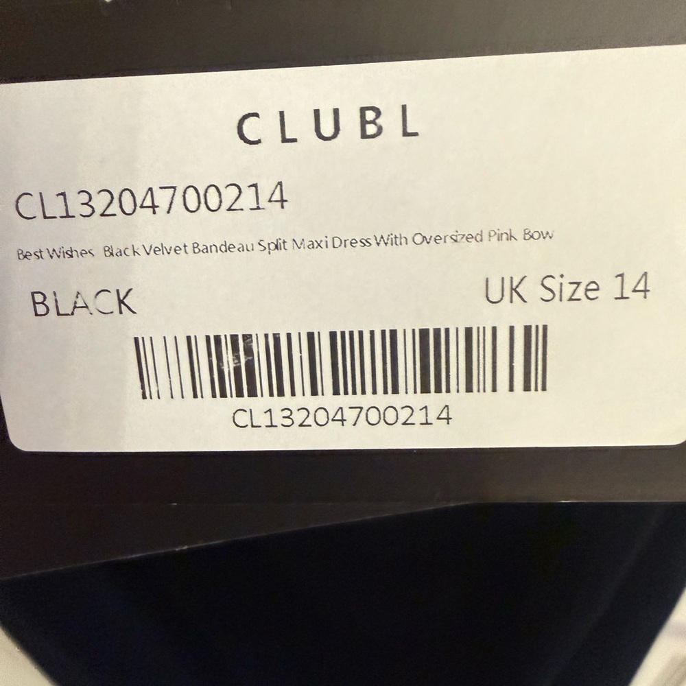 Club L London Black Velvet Bandeau Split Maxi Dress - Picture 2 of 10